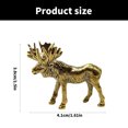 thumbnail image 3 of Realistic Brass Sculpture for Living Room Desktop Shelf Decors Antique Metal Deer Miniature Figurine, 3 of 9