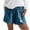 Blue, variant on Womens Shorts Elastic Waist High Waisted Denim Summer Sparkly Sequin Pocket Hem Hot Pants Workout Shorts