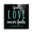 thumbnail image 1 of His Love Never Fails Black Mint 24 x 24 Glass Wall Hanging Sign, 1 of 4