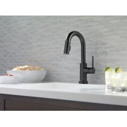 Delta 9959T-BL-DST Trinsic, Single Handle Pull-Down Bar / Prep Faucet with Touch2O Technology, Matte Black