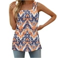 thumbnail image 2 of Women's Tank Tops Plus Size Under $10 Free Shipping Breathable On Sale Fashion Printed Tank Loose Sleeveless T-shirt Pullover Tops, 2 of 6