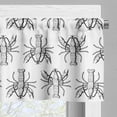 thumbnail image 5 of Ambesonne Lobster Valance & Curtain, Monochrome Sea Creature, 55"x30", Black and White, 5 of 7
