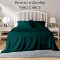 thumbnail image 2 of 6-PC King Size Teal Blue Color Giza 1000-Thread-Count Cotton Sheet Set - 15 Inch Deep Pockets, 2 of 7