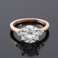 thumbnail image 3 of solitaire jewels 3.00CT Round Moissanite 3 Stone Engagement Ring For Women, 10K Rose Gold, 3 of 8