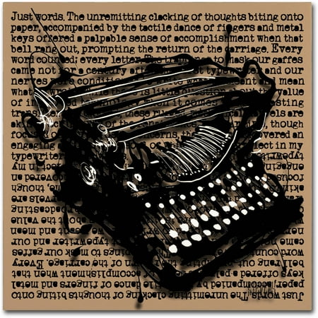 Trademark Fine Art "Three-Quarter Typewriter" Canvas Art by Roderick Stevens