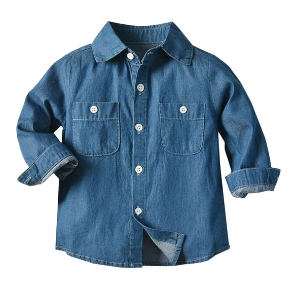 Boys' Polo Shirts Long Sleeve Uniform Shirt Button-Down Shirts Boys Spring Outfits