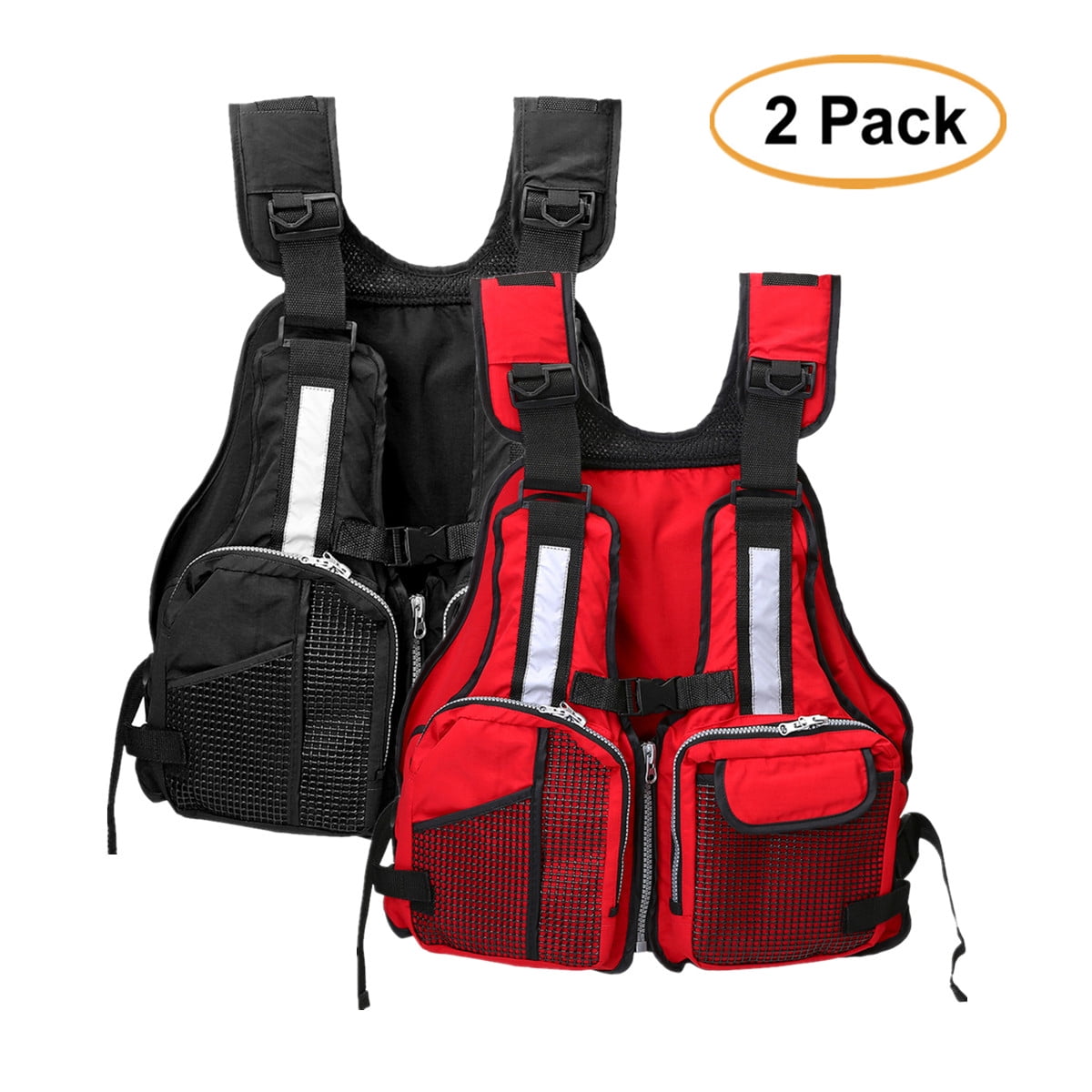 2 Pack Fly Fishing Vest, Adult Universal Fishing Life Jacket Vest Multi