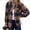 Dark Gray, variant on Checkered Shirts for Women Loose Fit Flannel Shirt Women Long Sleeve Button Down Collared Fall Shackets Lightweight fall outfits