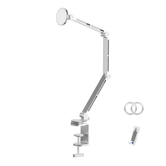 Tablet Stand Desktop Support Stand Phone Holder 360° Rotating Folding Office Fixing Magnetic Bracket Silvery