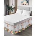 thumbnail image 4 of Fall Pumpkin Bed Skirt California King Size 18 Inch Drop, Sunflower Leaf Wood Grain Thanksgiving Wrap Around Dust Ruffle Bedskirts, Wrinkle & Fade Resistant Easy Fit Bedskirt with Adjustable Elastic, 4 of 8