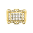 thumbnail image 2 of 10kt Yellow Gold Mens Round Diamond Square Cluster Ring 1-1/2 Cttw, 2 of 4