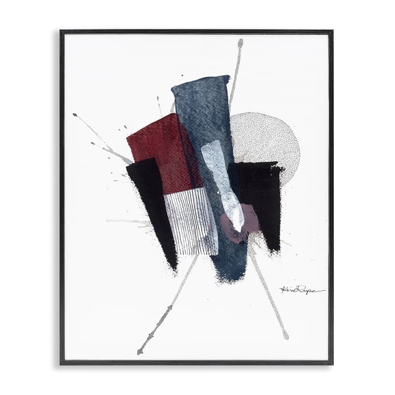 Stupell Industries Modern Abstract Pointillism Shapes Black Framed Giclee Art, 11 x 14, by Kim Rupe
