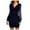 Navy, variant on Holloyiver Women's V-Neck Solid Color Sexy Long SleeveHip Dresses S-2XL
