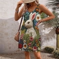 thumbnail image 4 of Vestido de Verano Casual sin Mangas Largo, Color Sólido Mezcla de Lino de Algodón para la Moda de las Mujeres, 4 of 5