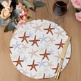 thumbnail image 3 of Ocean Red Starfish Round 13 Inch Placemats Set of 2, Summer Coastal Beach HeatResistant Non Slip Place Mats for Dining Table, Wipeable Braided Kitchen Table Mats for Housewarming, 3 of 9