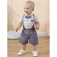 thumbnail image 3 of CARETOO Newborn Boy Outfit Infant Clothes Short Sleeve Romper Suspender Shorts Bowtie Formal Outfits, 3 of 20