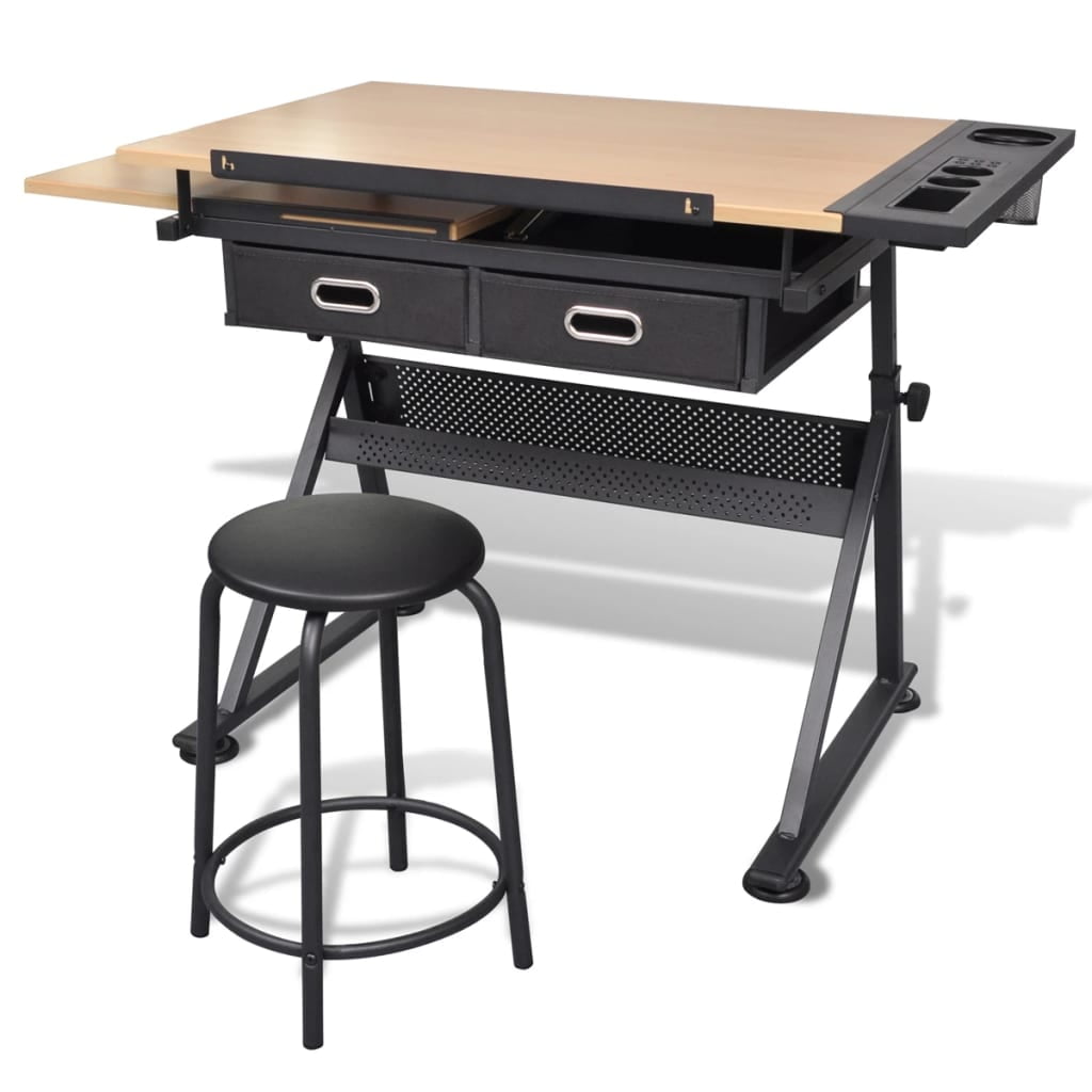 Lowestbes Computer Desk, Adjustable Drawing Station Desk w/Stool for Reading, Writing Art Craft Work Station Lowestbes Computer Desk, Adjustable Drawing Station Desk w/Stool for Reading, Writing Art Craft Work Station