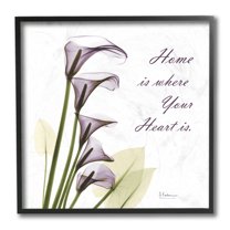 Stupell Industries Home Where Heart Is Quote Calla Lily Flowers Black Framed by Albert Koetsier
