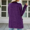 thumbnail image 6 of MRULIC cardigan for women Fashion Women Long Sleeve Casual Winter Cardigan Pocket Solid Color CoatWomen's Cardigan Purple + US:12, 6 of 8