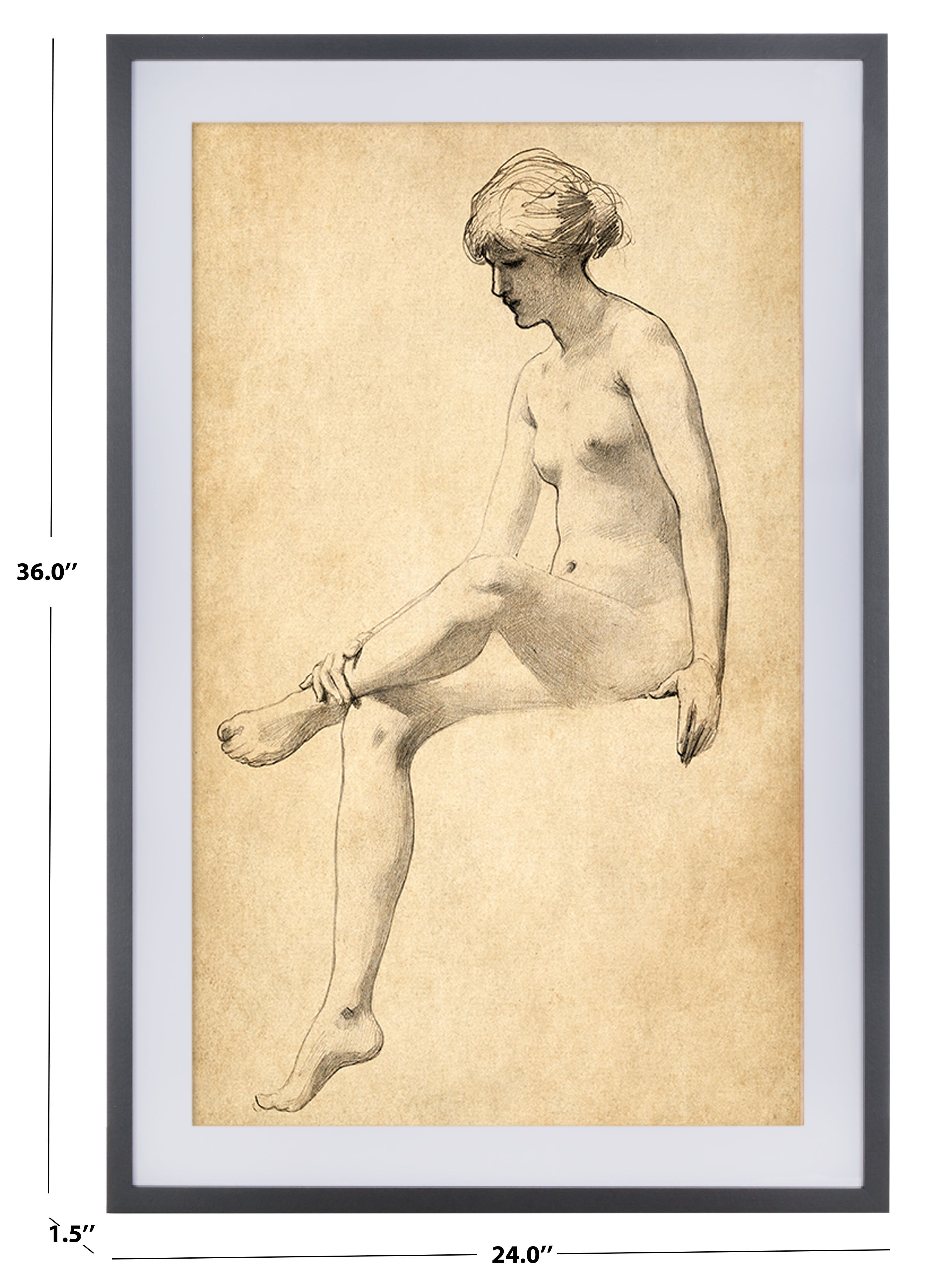 SAFAVIEH Easy Elegance 24 in. x 36 in. Framed Wall Art, Antique Ivory/Black
