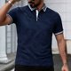 thumbnail image 1 of Ceisia Men's Regular Fit Contrast Trim Jacquard Short Sleeve Turndown Collar Casual Polo Shirt Gifts, 1 of 8