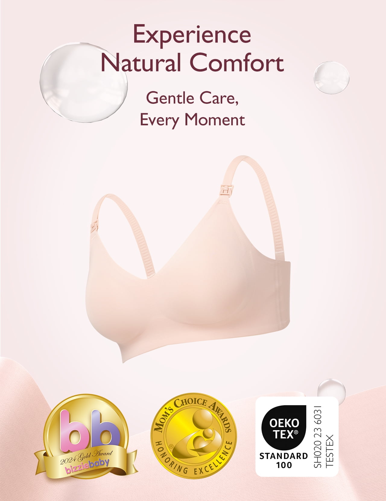 Momcozy Women's Maternity Seamless Ultra Comfort Hands-Free Pumping and Nursing Bra, Sizes S-3XL