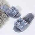 thumbnail image 5 of uublik Womens Fuzzy Slippers Indoor Home Slippers House Slippers Open-Toe Breathable Winter Indoor Slippers, Gray, 5 of 7