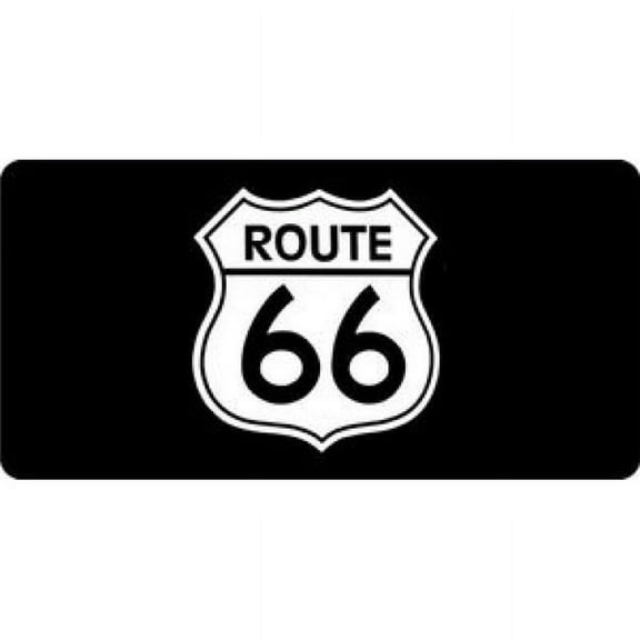 212 Main LPO713 Route 66 on Black Photo License Plate