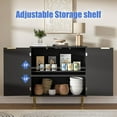 thumbnail image 4 of Buffet Sideboard Cabinet with 2 Doors, Modern Kitchen Cabinet with Golden Handles & Legs, Adjustable Shelf, Accent Coffee Bar Storage Sideboard for Kitchen, Living Room, Black, 4 of 7