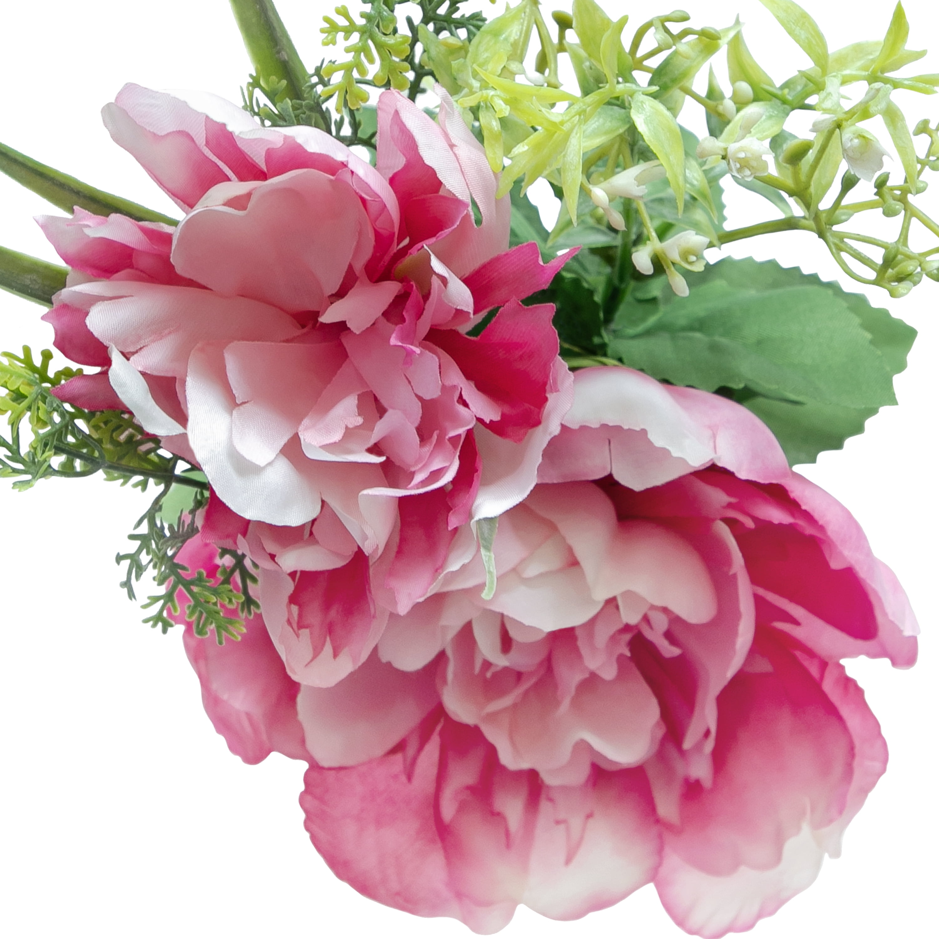 Mainstays 11 in Artificial Silk Pink Peony & Baby's Breath Mixed Pick for Indoor Use