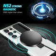 thumbnail image 4 of Decase Compatible with MagSafe Case for Samsung Galaxy S23 Ultra, Magnetic Invisible Ring Stand,Slim Shockproof Dual-Layer Anti-Scratch Slide Camera Lens Protector PC Back Cover Case, white, 4 of 8