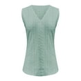 thumbnail image 5 of Dyfzdhu Tank Tops for Women Trendy Loose Solid Color V Neck Sleeveless Shirts Summer Tops Mint Green, 5 of 5