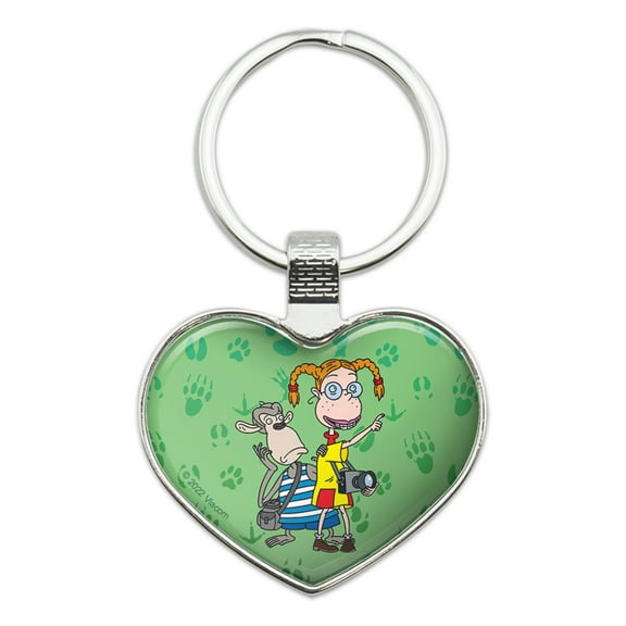 Wild Thornberrys Eliza & Darwin Footprints Keychain Heart Love Metal Key Chain Ring