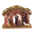 thumbnail image 3 of Figuras de belén navideño con establo, estatua de la Sagrada Familia. Estilo B, 3 of 8