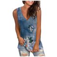 thumbnail image 3 of Women Tank Tennis Tops for Women Casual Loose V Neck T Shirt Summer Fashion Camisole Tennis Top Comfortable Everyday Wear Blue L, 3 of 6