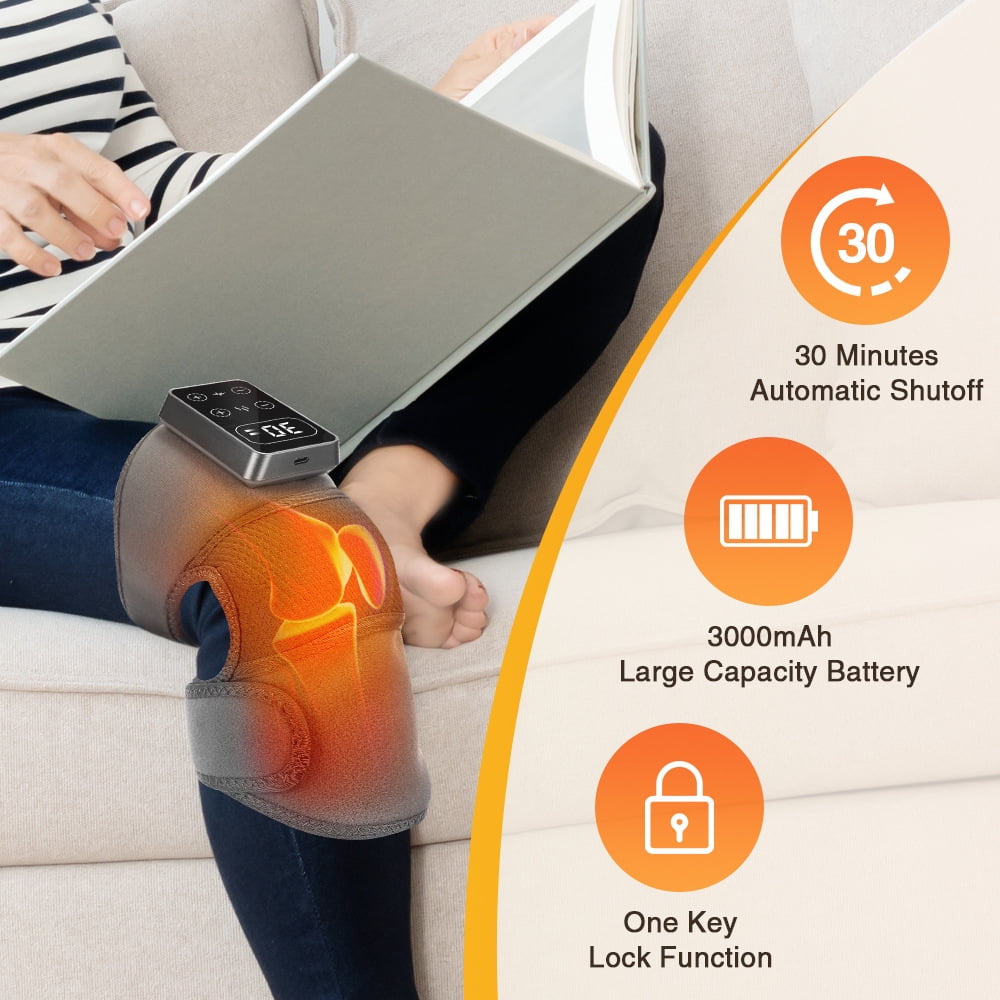 Massager for Knee Pain Relief, Knee Heating Pad for Knees to Keep Warms, Heated Knee Brace Wraps for Elbow and Shoulder Relief（1 pac）