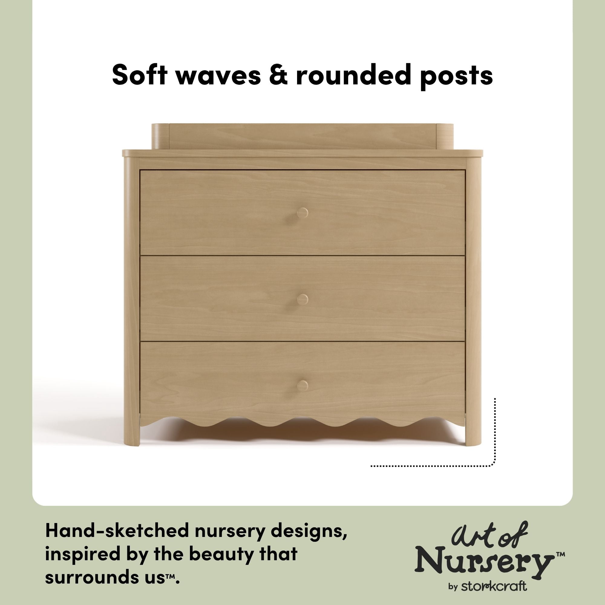 Art of Nursery by Storkcraft Casablanca 3 Drawer Chest with Removable Changing Topper, Driftwood
