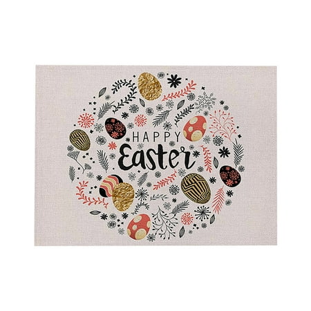 

Mittory 1PC Easter Kitchen Waterproof Insulation Cotton And Linen Western Placemat