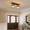 thumbnail image 2 of Semi Flush Mount Ceiling Light with Industrial Style Matte Black, Kitchen Pendent Light with High-Quality Solid Metal, Chandelier Lighting for Dining Room Hallway Entryway Bedroom Living Room, 2 of 7