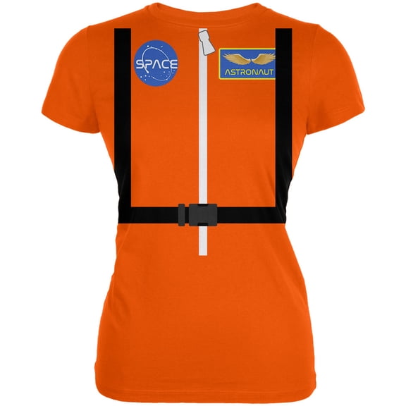 Halloween Astronaut Costume Orange Escape Suit Women's Juniors Soft T Shirt