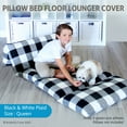 thumbnail image 4 of Butterfly Craze Floor Pillow Bed Lounger Cover, Cozy & Stylish Seating Solution for Kids & Adults, Recliner Floor Cushion for Ultimate Comfort, Holds 5 Pillows, Cover Only, Plaid, Queen, 4 of 8