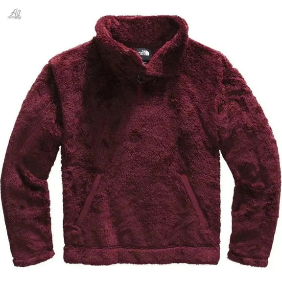 The North Face Jacket Furry Fleece 1/4 Zip Pullover Soft Cozy Coat Garnet Red XL