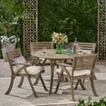 thumbnail image 2 of Chloe Outdoor 5 Piece Acacia Wood Dining Set with Round Table, 2 of 13