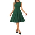 thumbnail image 2 of INSPIRE CHIC Women's Sleeveless Sheath Dress Costume Boat Neck Casual Office Dresses M Dark Green, 2 of 6