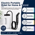 thumbnail image 2 of WOWER Portable Electric Bidet with 2.5L Bucket, Rechargeable Travel Bidet Sprayer with 2 Pressure Modes for Camping, RV, Baby Care and Personal Hygiene, 2 of 7