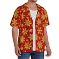 thumbnail image 4 of Cauagu Christmas With Gold Snowflakes Men's Short Sleeve Button Down Hawaiian Shirt for Men Bowling Shirts Casual Summer Beach Shirt,Small, 4 of 6