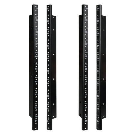 

Sound Town 4-pack 10U Steel Rack Rails with Black Powder Coated Finish and Screws (ST-RR-10UX2)