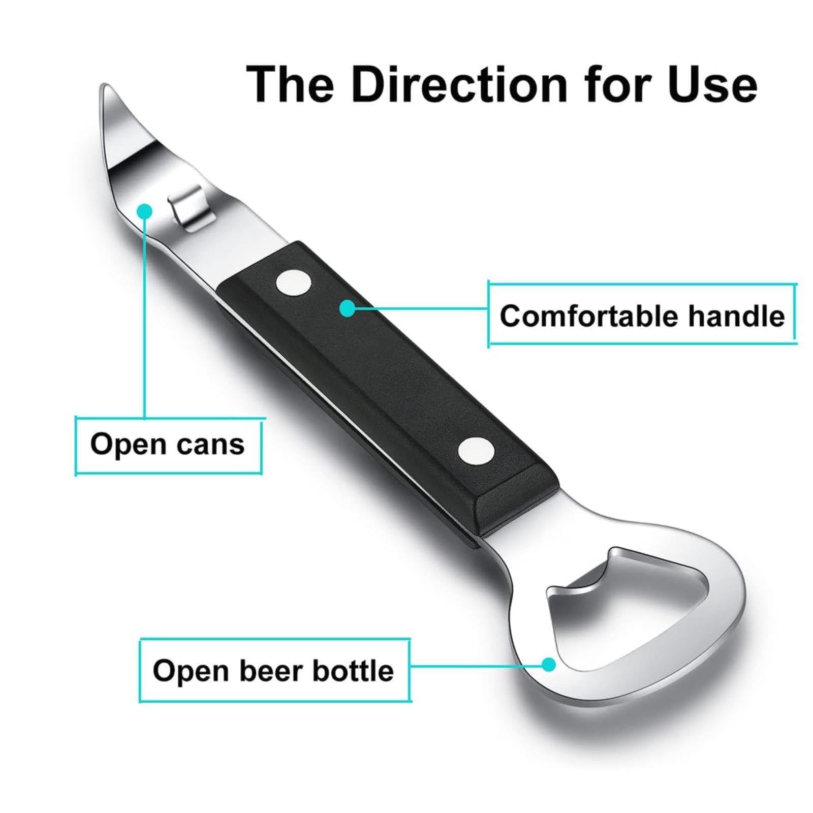 Ouvre-bouteilles Bière Et Ouvre-boîte Manuel - Acier Inoxydable - Compact Pour Cuisine, Camping, Voyage