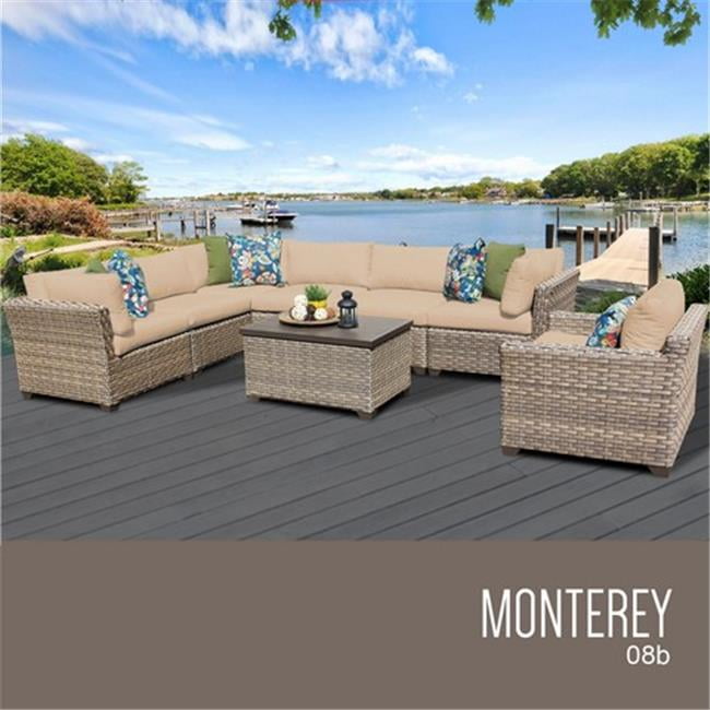 TKC Monterey 8 Piece Outdoor Wicker Patio Furniture Set