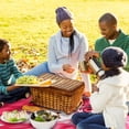 thumbnail image 6 of Monkey Extra Large Canvas Picnic Blanket - Waterproof Outdoor Beach Mat with Carry Strap for Family - Foldable, Portable, and Durable - Camping, Park, and Travel - 200x200cm, 6 of 6